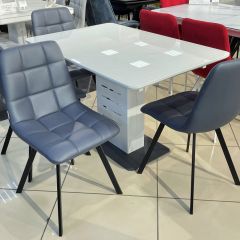 Стул CHILLI SQUARE HK017-09 серо-черничный, PU/ черный каркас М-City в Карталах - kartaly.mebel24.online | фото 6