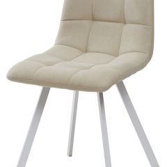Стул CHILLI SQUARE UF860-01B бежевый, ткань/ белый каркас М-City в Карталах - kartaly.mebel24.online | фото