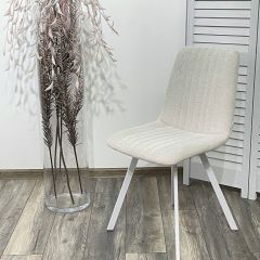 Стул ELVIS WZ2042-18 белая галька фактурный велюр / белый каркас М-City в Карталах - kartaly.mebel24.online | фото