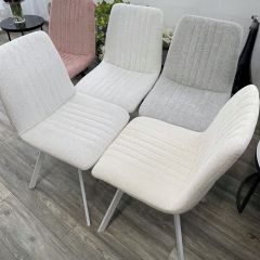 Стул ELVIS WZ2042-18 белая галька фактурный велюр / белый каркас М-City в Карталах - kartaly.mebel24.online | фото 6