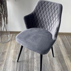 Стул HERMAN 360 град. СЕРЫЙ #27, велюр / черный каркас М-City в Карталах - kartaly.mebel24.online | фото