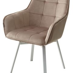 Стул MAVERICK 360 град. поворот. BLUVEL-40 BEIGE/ белый каркас, М-City в Карталах - kartaly.mebel24.online | фото