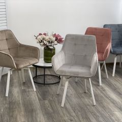 Стул MAVERICK 360 град. поворот. BLUVEL-40 BEIGE/ белый каркас, М-City в Карталах - kartaly.mebel24.online | фото 3
