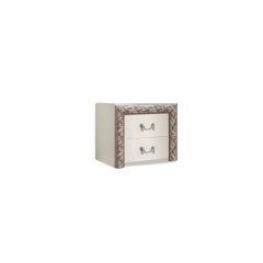 Тумба прикроватная (2 ящика) Тиффани Premium слоновая кость/серебро (ТФТП-2(П) в Карталах - kartaly.mebel24.online | фото