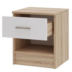 БЕАТРИС Тумба прикроватная (Дуб Сонома/Белый глянец) в Карталах - kartaly.mebel24.online | фото 2