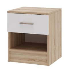 БЕАТРИС Тумба прикроватная (Дуб Сонома/Белый глянец) в Карталах - kartaly.mebel24.online | фото