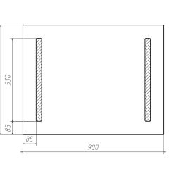 Зеркало Good Light 2-90 с подсветкой Домино (GL7015Z) в Карталах - kartaly.mebel24.online | фото 6