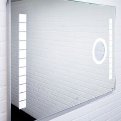 Зеркало Quadro 100 alum (линза) с подсветкой Sansa (SQL1030Z) в Карталах - kartaly.mebel24.online | фото 3
