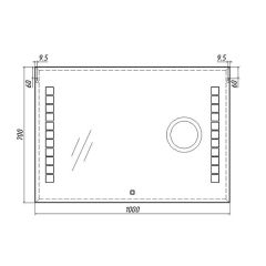 Зеркало Quadro 100 alum (линза) с подсветкой Sansa (SQL1030Z) в Карталах - kartaly.mebel24.online | фото 8
