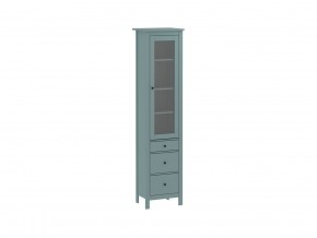 2.08.07.120.6 САГА шкаф с витриной 50 темно-бирюзовый RU в Карталах - kartaly.mebel24.online | фото