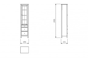 2.08.07.120.6 САГА шкаф с витриной 50 темно-бирюзовый RU в Карталах - kartaly.mebel24.online | фото 3