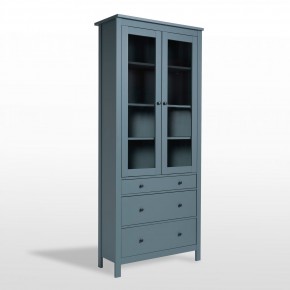 2.08.07.130.6 САГА шкаф с витриной 90 темно-бирюзовый RU в Карталах - kartaly.mebel24.online | фото