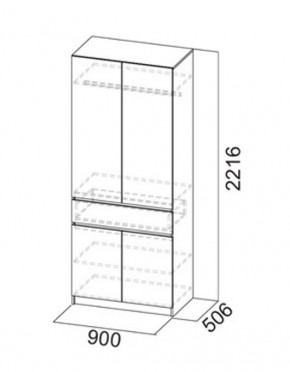 АВИНЬОН Прихожая Шкаф 2-х створчатый с ящиком в Карталах - kartaly.mebel24.online | фото 3
