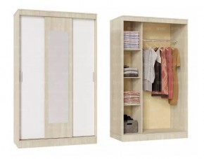 БАРИ Шкаф-купе с зеркалом (1300) Дуб Сонома/Белый в Карталах - kartaly.mebel24.online | фото