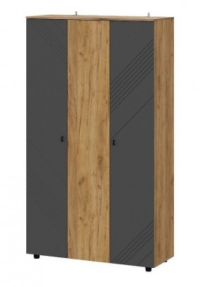 БАЙКАЛ Шкаф трехстворчатый (Графит/Дуб золотой) в Карталах - kartaly.mebel24.online | фото