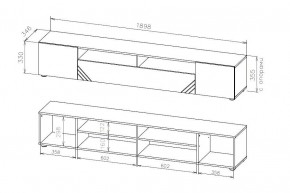 БАЙКАЛ Тумба для телевидеоаппаратуры (Графит/Дуб золотой) в Карталах - kartaly.mebel24.online | фото 3
