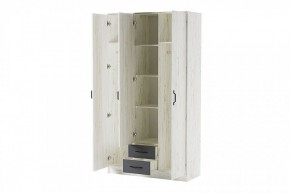 БЕАТРИС Шкаф Трио (дуб крафт белый/антрацит) в Карталах - kartaly.mebel24.online | фото 2