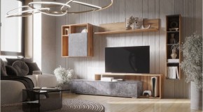 ДАЛЛАС Гостиная (модульная) цемент темный в Карталах - kartaly.mebel24.online | фото