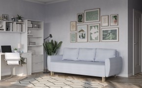 Диван-кровать Тулисия пастельно-голубой, ткань рогожка в Карталах - kartaly.mebel24.online | фото 4