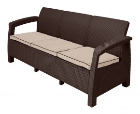 Диван Yalta Premium Sofa 3 Set (Ялта) шоколадный (+подушки под спину) в Карталах - kartaly.mebel24.online | фото