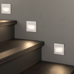 DK3050-WH Светильник встраиваемый в стену, IP 20, LED 3000, 1 Вт, белый, пластик в Карталах - kartaly.mebel24.online | фото 6