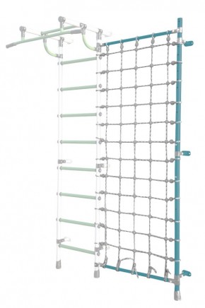 Дополнительная стойка к пристенному ДСК Pastel с сеткой для лазания, цв. бирюзовый в Карталах - kartaly.mebel24.online | фото