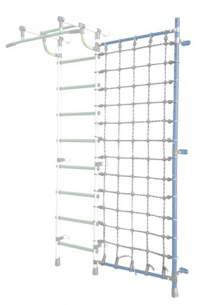 Дополнительная стойка к пристенному ДСК Pastel с сеткой для лазания, цв. голубой в Карталах - kartaly.mebel24.online | фото