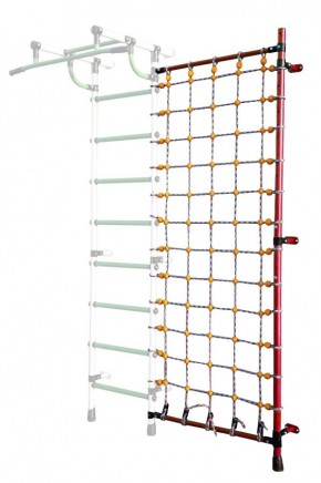 Дополнительная стойка к пристенному ДСК с сеткой для лазания, цв. красный в Карталах - kartaly.mebel24.online | фото