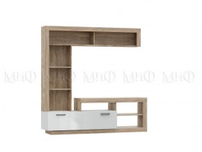 АНГАРА Гостиная (модульная) Белый глянец/Сонома в Карталах - kartaly.mebel24.online | фото 2