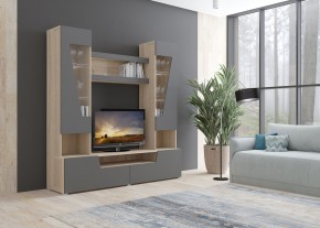 Гостиная АНТАЛИЯ (модульная) Сонома/Графит софт в Карталах - kartaly.mebel24.online | фото