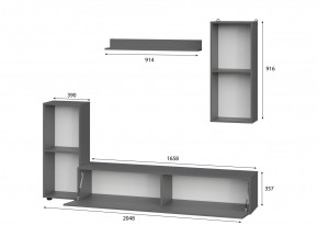 Гостиная МГС 10 (Графит) в Карталах - kartaly.mebel24.online | фото 2