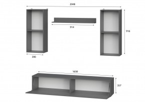 Гостиная МГС 10 (Графит) в Карталах - kartaly.mebel24.online | фото 3