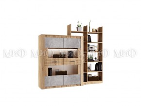 ТЕРРА Гостиная МДФ (модульная) Бетон темный/дуб сонома в Карталах - kartaly.mebel24.online | фото 5