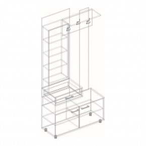 ГРАФ Вешалка с зеркалом ЛЕВОЕ исполнение (темно серый) в Карталах - kartaly.mebel24.online | фото 2