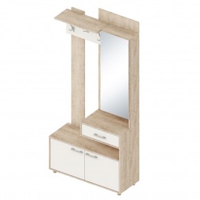 ГРАФ Вешалка с зеркалом ПРАВОЕ исполнение (перламутр) в Карталах - kartaly.mebel24.online | фото 1