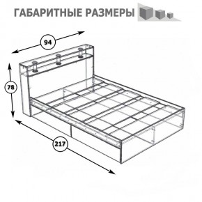 Камелия Кровать с ящиками 0900, цвет венге/дуб лоредо, ШхГхВ 93,5х217х78,2 см., сп.м. 900х2000 мм., без матраса, основание есть в Карталах - kartaly.mebel24.online | фото 6
