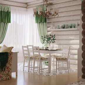 Комлект Вествик обеденный стол и четыре стула, массив сосны, цвет белый в Карталах - kartaly.mebel24.online | фото