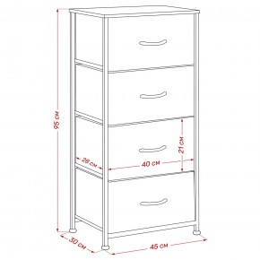 Комод Leset Линкс 4 ящ. (к/з), Каркас Белый, ящики Белые в Карталах - kartaly.mebel24.online | фото 8