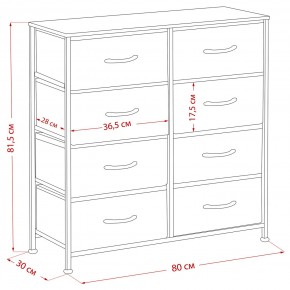 Комод Leset Линкс 8 ящ. (к/з), Каркас Белый, ящики Белые в Карталах - kartaly.mebel24.online | фото 8