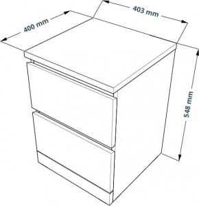 Комод Варма 2 с двумя выдвижными ящиками, цвет белый в Карталах - kartaly.mebel24.online | фото 3