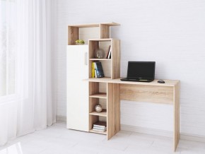 Компьютерный Стол Квартет-7 Дуб сонома/Белый в Карталах - kartaly.mebel24.online | фото