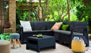 Комплект мебели угловой Корфу Релакс Сет (CORFU II RELAX SET) графит в Карталах - kartaly.mebel24.online | фото 3