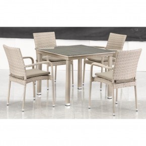 Комплект плетеной мебели T256C/Y376C-W85 Latte (4+1) + подушки на стульях в Карталах - kartaly.mebel24.online | фото 3