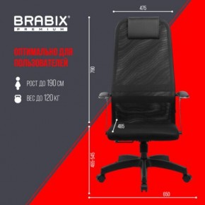 Кресло офисное BRABIX PREMIUM "Ultimate EX-801" пластик, плотная двойная сетка Х2, черное, 532922 в Карталах - kartaly.mebel24.online | фото 5