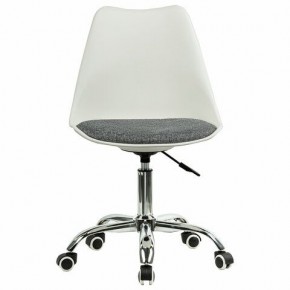 Кресло стул BRABIX "Eames MG-310 CH", хром, пластик белый, ткань серая, 532924 в Карталах - kartaly.mebel24.online | фото 1