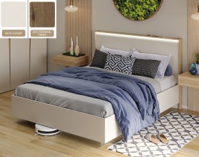 Кровать (Бело-серый U775 ST9/Дуб Галифакс Табак) 1400 в Карталах - kartaly.mebel24.online | фото
