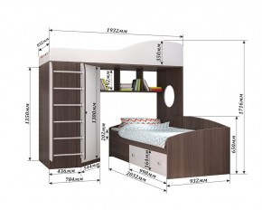 Кровать-чердак Кадет 2 с металлической лестницей в Карталах - kartaly.mebel24.online | фото 2