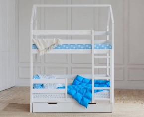 Кровать-домик двухъярусная 80*160 Белый в Карталах - kartaly.mebel24.online | фото 5