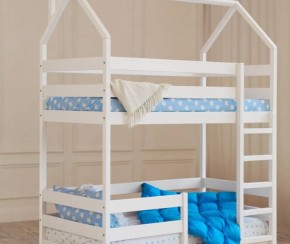 Кровать-домик двухъярусная 80*190 Белый в Карталах - kartaly.mebel24.online | фото 6