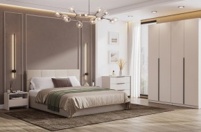 Кровать двойная №4 с основанием (Бежевый) в Карталах - kartaly.mebel24.online | фото 3